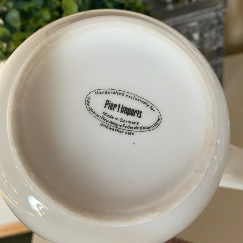 Pier 1 Imports Small One Cup ceramic Teapot with Lid modern White